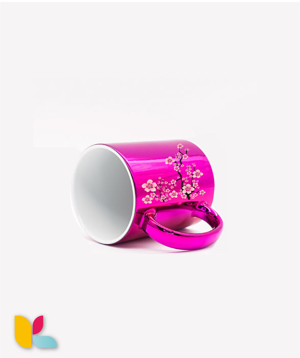 Pink metallic mug to personalize