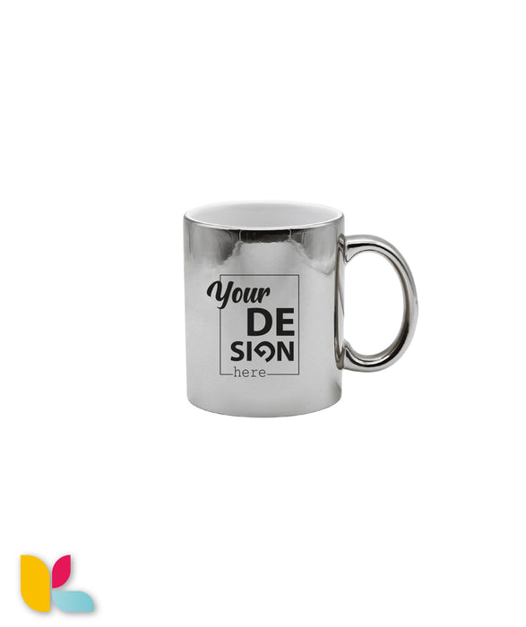 Mug métallisé argenté à personnaliser