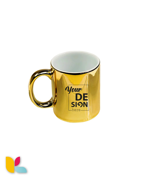 Gold metallic mug to personalize