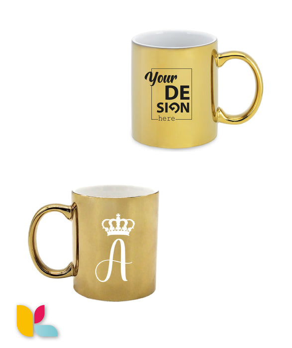 Gold metallic mug to personalize