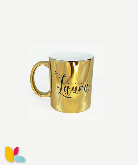 Gold metallic mug to personalize