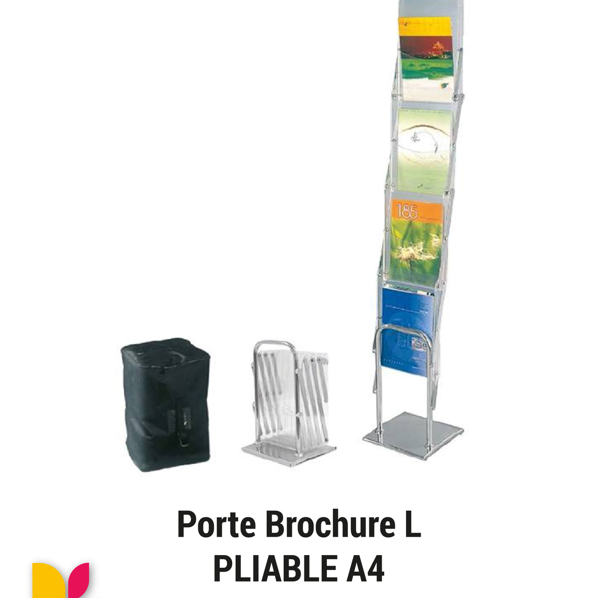 Présentoir à Brochures Pliable 4 étages Blanc - Pour Expos, Bureaux, Bibliothèques - Format A3, Charge 5 Kg Par Niveau