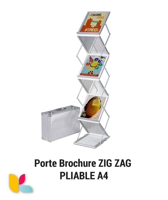 Porte-brochures Zig Zag – Design pliable et moderne pour une présentation efficace