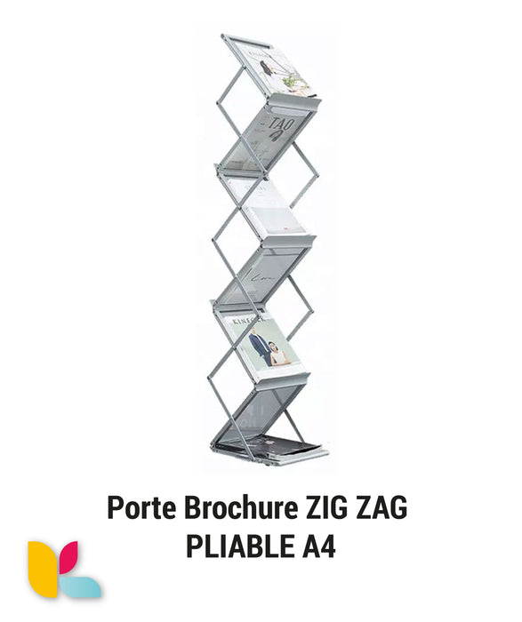 Porte-brochures Zig Zag – Design pliable et moderne pour une présentation efficace