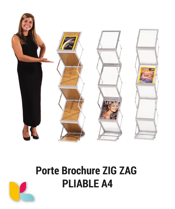 Porte-brochures Zig Zag – Design pliable et moderne pour une présentation efficace