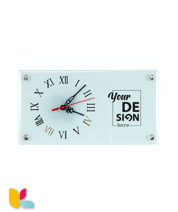 Horloge en verre miroir à personnaliser