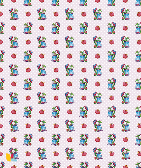 Papier Peint Motif Fantaisie Dragon et Pommes – Ambiance Ludique et Magique