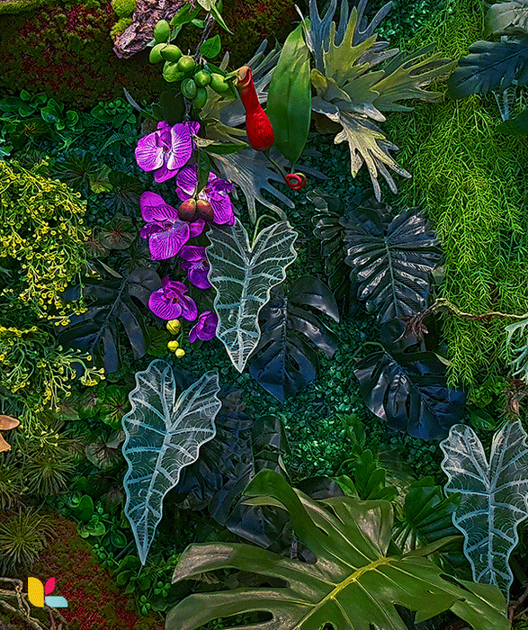 Papier peint jungle florale - Explosion de couleurs et fraîcheur tropicale