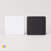Magnet carré personnalisable de 6,5 × 6,5 cm, face blanche et dos aimanté sombre, référence BXT996-05.