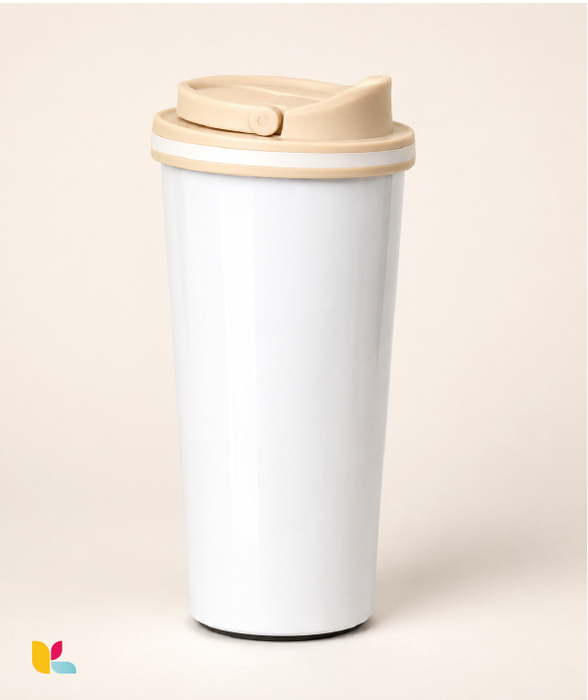 Mug isotherme blanc personnalisable avec couvercle – 500 ml