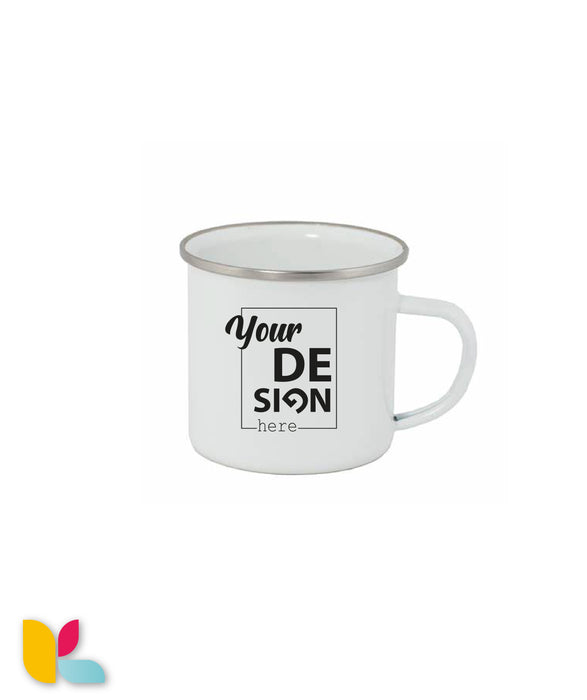 Mug métallique à bord silver à personnaliser